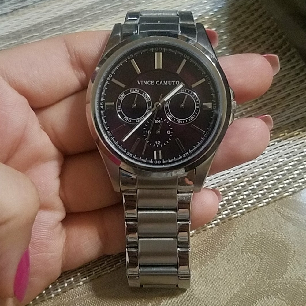 Burgundy face Vince Camuto watch